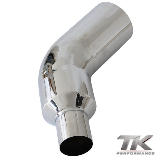 Universal 45° Exhaust Tail Pipe Elbow Tip (4″→7″, 5″→7″, 5″→8″)