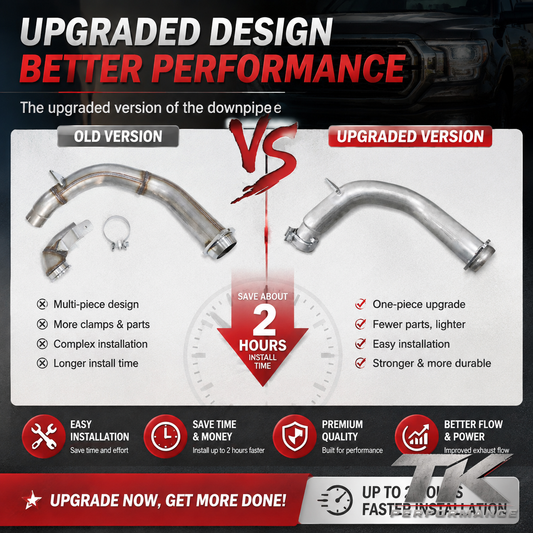 Ford 6.7L Powerstroke 4″ Stainless Downpipe