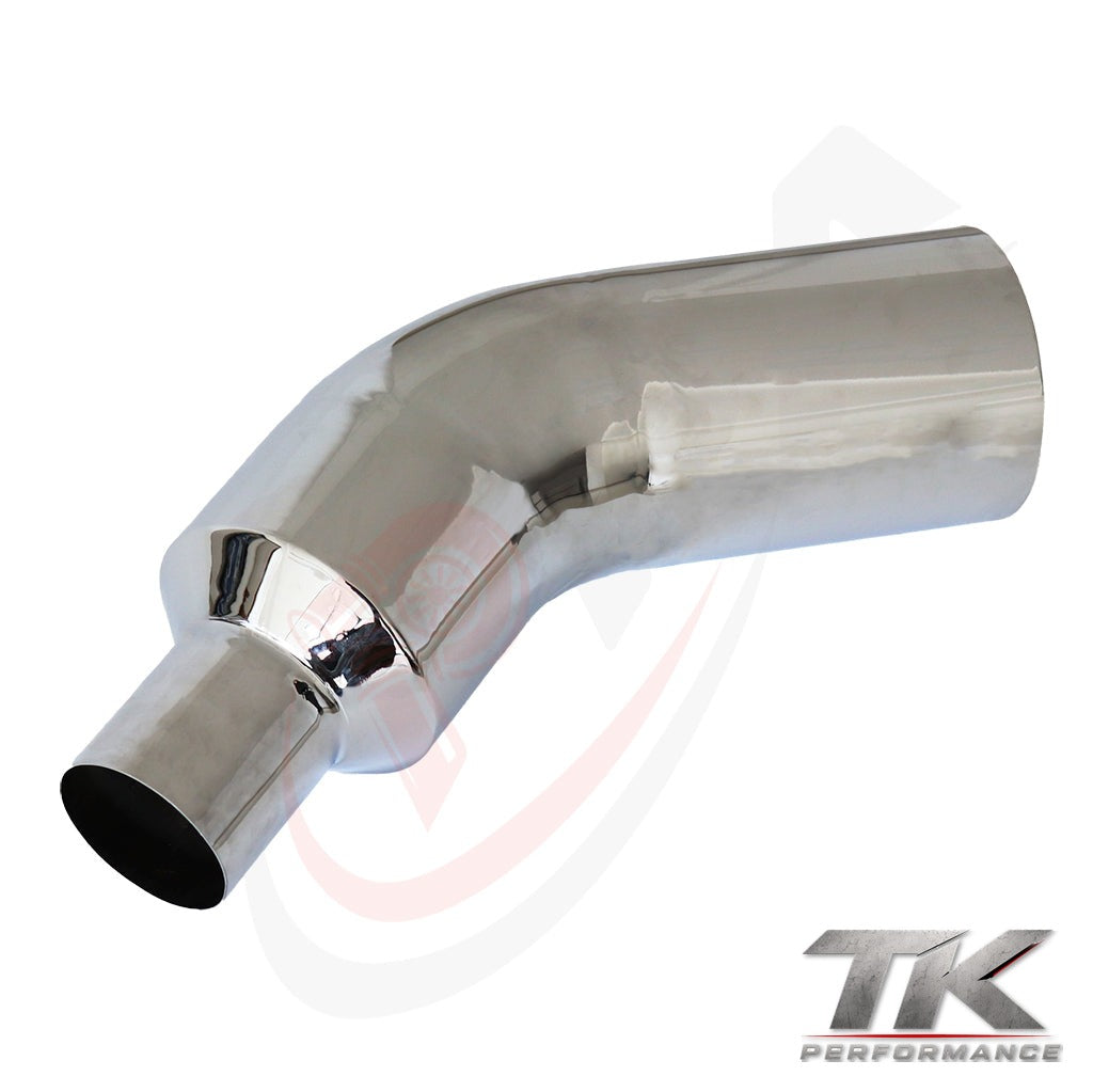 Universal 45° Exhaust Tail Pipe Elbow Tip (4″→7″, 5″→7″, 5″→8″)