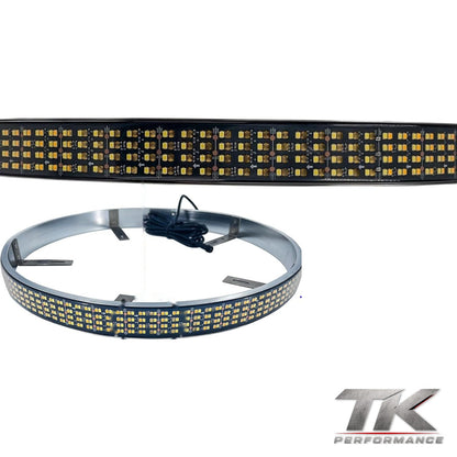 Quad Row Amber/White Switchback Wheel Lights (Set of 4)