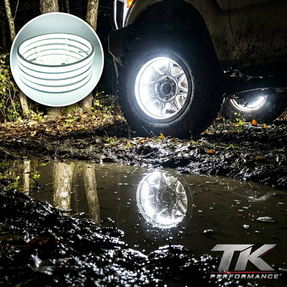 10 Row Pure White Wheel Lights, Inside & Outside (Set of 4)