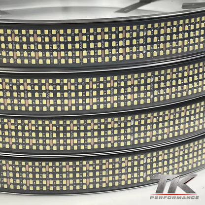 10 Row Pure White Wheel Lights, Outside (Set of 4)