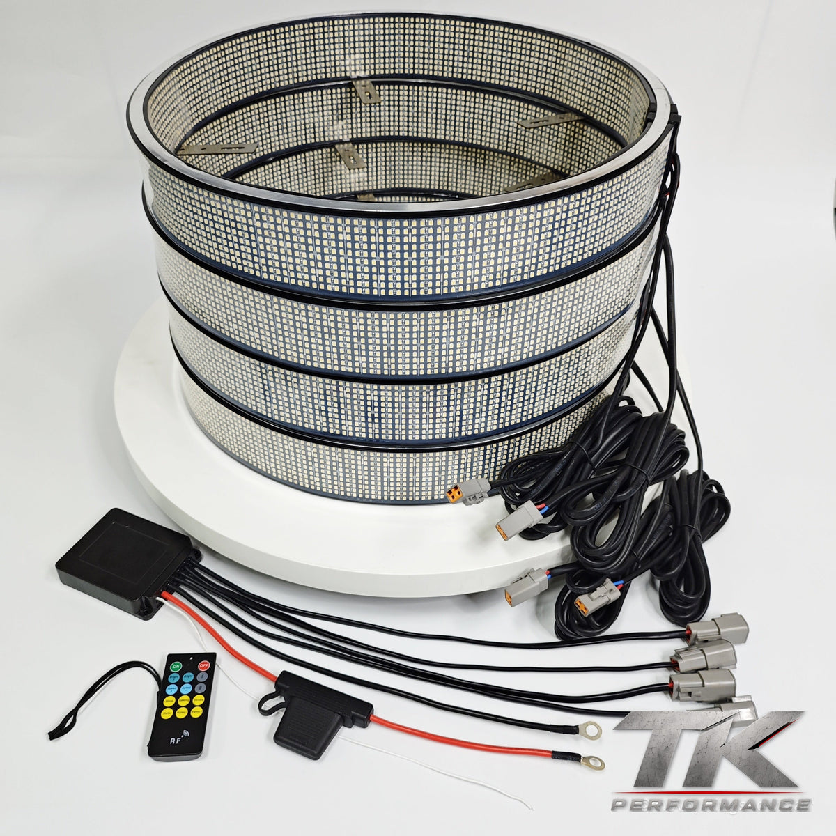 20 Row Pure White Wheel Lights, Inside & Outside (Set of 4)