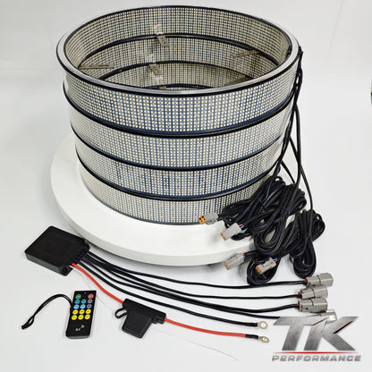 20 Row Pure White Wheel Lights, Inside & Outside (Set of 4)