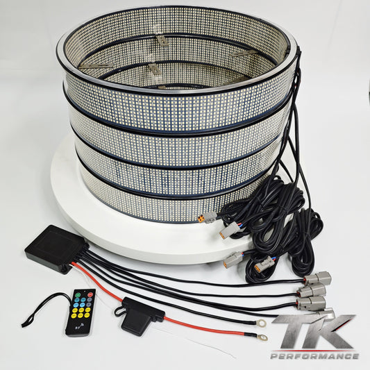 20 Row Pure White Wheel Lights, Inside & Outside (Set of 4)