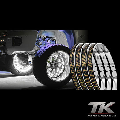 Quad Row Amber/White Switchback Wheel Lights (Set of 4)