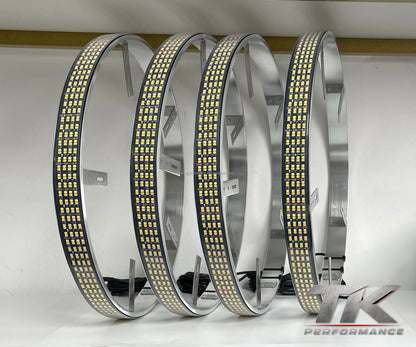 Quad Row Amber/White Switchback Wheel Lights (Set of 4)