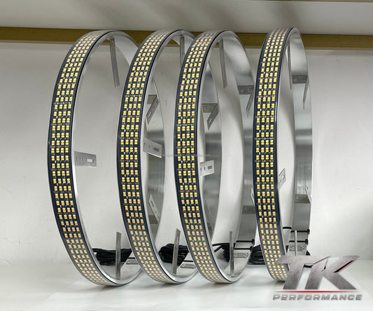 Quad Row Amber/White Switchback Wheel Lights (Set of 4)