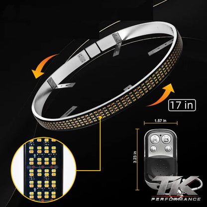 Quad Row Amber/White Switchback Wheel Lights (Set of 4)